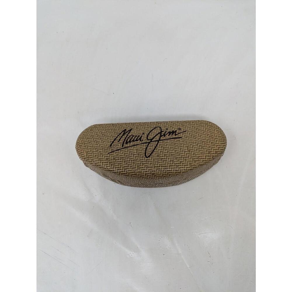 Maui Jim Sunglasses Clam Shell Hard Case Basket Weave Bamboo Tan